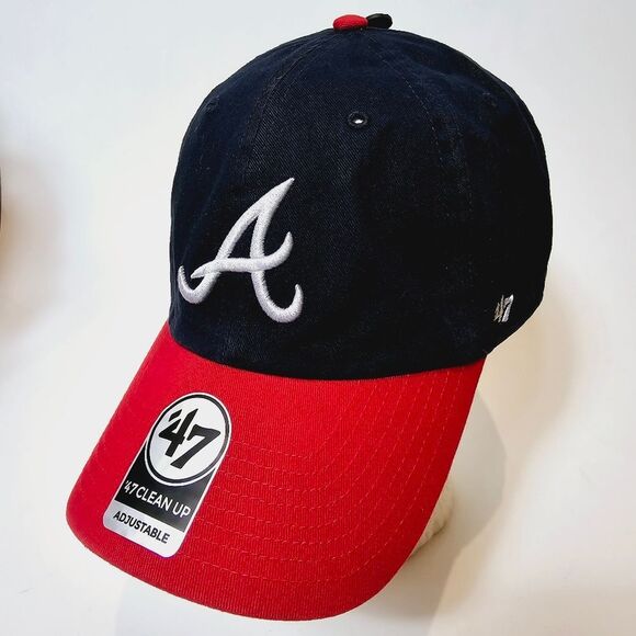 47brand MLB Atlanta Braves Red Navy Baseball Cap 071921-271 New - Picture 13 of 14
